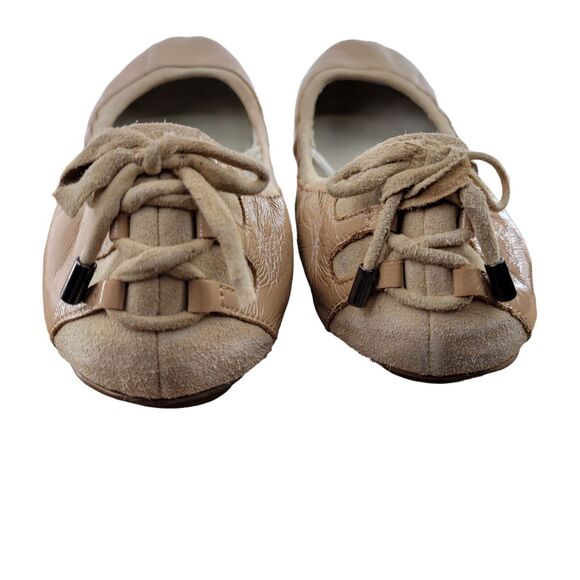 Maria Sharapova x Cole Haan Ballet Flats Size 7.5 B Neutral Beige Patent Leather - Picture 3 of 9
